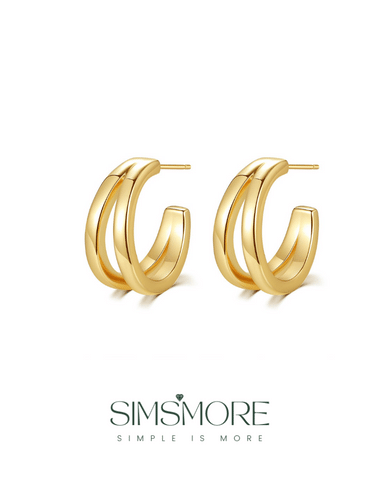 Silver c-shaped earrings E0717