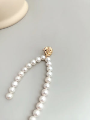 Long Natural Pearl Earrings E0701