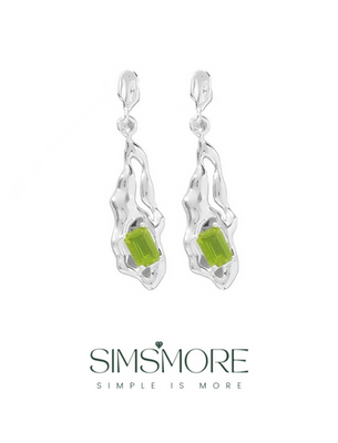 Natural Peridot Silver Earrings E0785