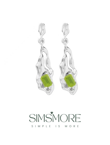 Natural Peridot Silver Earrings E0785