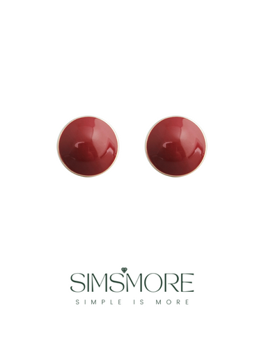 Red Oil-drop Glaze Earrings E0799