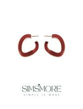 Load image into Gallery viewer, Red Oil-drop Glaze Earrings E0801