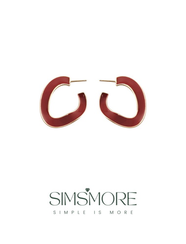 Red Oil-drop Glaze Earrings E0801