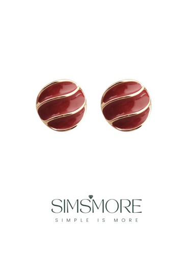 Red Oil-drop Glaze Earrings E0804