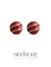 Load image into Gallery viewer, Red Oil-drop Glaze Earrings E0804