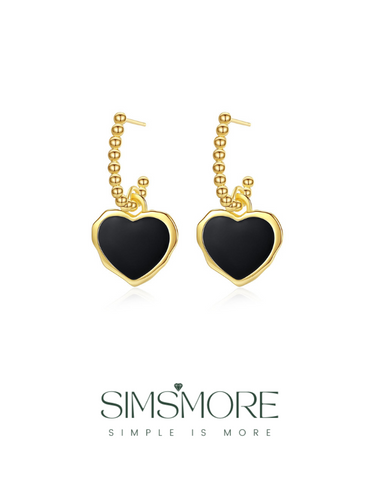 Red ／Black Oil-drop Glaze Earrings E0569