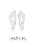 White Oil-drop Glaze Earrings E0561