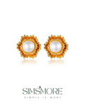 Sunflower Natural Pearl Earrings E0646