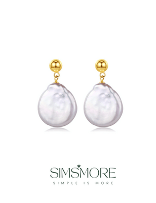 Baroque Natural Pearls Stud Earrings E0697