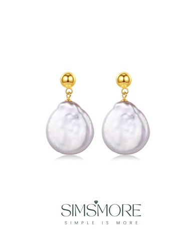 Baroque Natural Pearls Stud Earrings E0697