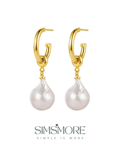 Load image into Gallery viewer, Baroque Pearl Earrings with 2 Wearing Ways E0696