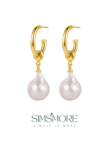 Baroque Pearl Earrings with 2 Wearing Ways E0696
