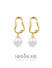 Load image into Gallery viewer, Baroque Shaped Pearl Earrings E0687