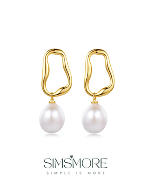 Baroque Shaped Pearl Earrings E0687