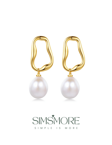 Baroque Shaped Pearl Earrings E0687