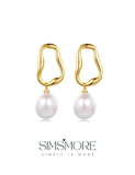 Baroque Shaped Pearl Earrings E0687