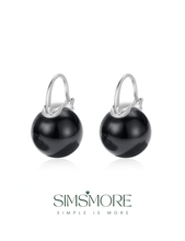 Load image into Gallery viewer, Black Shell Pearl Dangle Earrings E0540