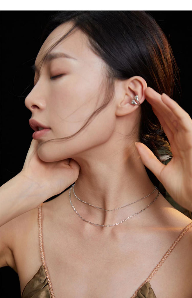 Layered Curb Link Chain Necklace D0205
