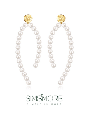 Long Natural Pearl Earrings E0701