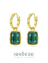 Load image into Gallery viewer, Malachite Earrings E0522