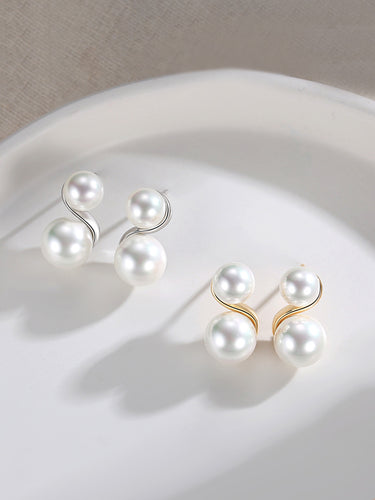 Minimalist Shell Pearl Earrings E0669