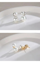 Load image into Gallery viewer, Minimalist Shell Pearl Earrings E0669