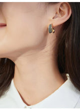 Load image into Gallery viewer, Red Oil-drop Glaze Earrings E0369