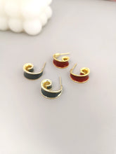 Load image into Gallery viewer, Red Oil-drop Glaze Earrings E0369