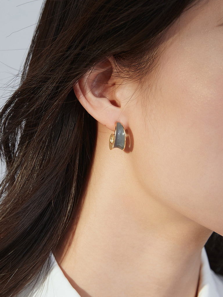 Red Oil-drop Glaze Earrings E0369