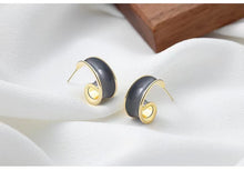 Load image into Gallery viewer, Red Oil-drop Glaze Earrings E0369
