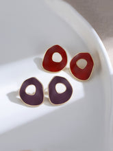 Load image into Gallery viewer, Red Oil-drop Glaze Earrings E0563