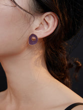 Load image into Gallery viewer, Red Oil-drop Glaze Earrings E0563