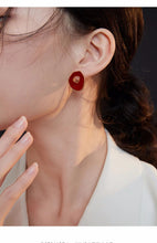 Load image into Gallery viewer, Red Oil-drop Glaze Earrings E0563