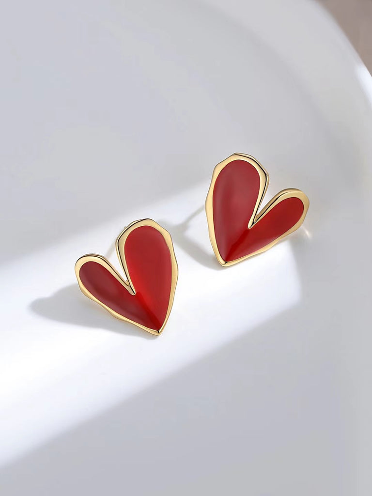 Red Oil-drop Glaze Earrings E0567