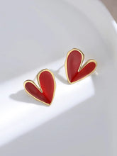 Load image into Gallery viewer, Red Oil-drop Glaze Earrings E0567