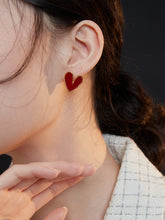 Load image into Gallery viewer, Red Oil-drop Glaze Earrings E0567
