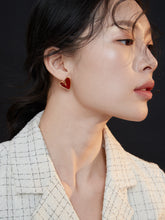 Load image into Gallery viewer, Red Oil-drop Glaze Earrings E0567