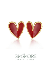 Load image into Gallery viewer, Red Oil-drop Glaze Earrings E0567