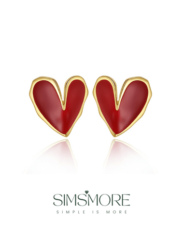 Red Oil-drop Glaze Earrings E0567