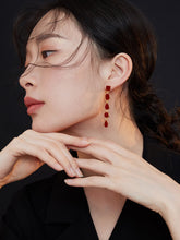 Load image into Gallery viewer, Red Oil-drop Glaze Earrings E0580