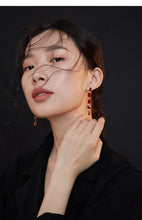 Load image into Gallery viewer, Red Oil-drop Glaze Earrings E0580