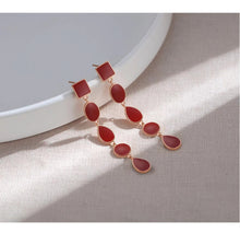 Load image into Gallery viewer, Red Oil-drop Glaze Earrings E0580