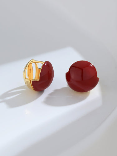 Red Oil-drop Glaze Earrings E0594