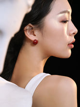 Load image into Gallery viewer, Red Oil-drop Glaze Earrings E0594