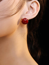 Load image into Gallery viewer, Red Oil-drop Glaze Earrings E0594