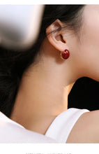 Load image into Gallery viewer, Red Oil-drop Glaze Earrings E0594
