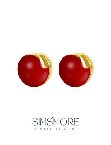 Red Oil-drop Glaze Earrings E0594