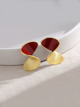 Load image into Gallery viewer, Red Oil-drop Glaze Earrings E0604