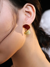 Load image into Gallery viewer, Red Oil-drop Glaze Earrings E0604