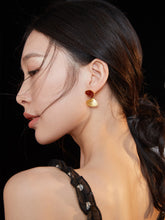 Load image into Gallery viewer, Red Oil-drop Glaze Earrings E0604